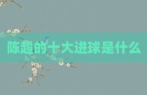 陈超的十大进球是什么
