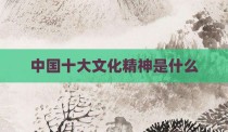 中国十大文化精神是什么