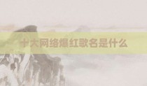 十大网络爆红歌名是什么