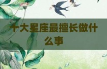 十大星座最擅长做什么事