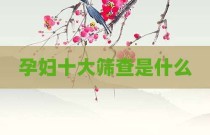 孕妇十大筛查是什么