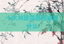 十大共建项目名称是什么