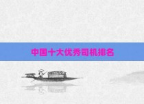 中国十大优秀司机排名