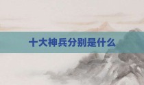 十大神兵分别是什么
