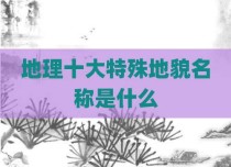 地理十大特殊地貌名称是什么