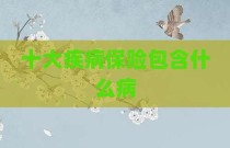 十大疾病保险包含什么病