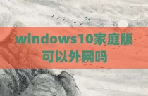 windows10家庭版可以外网吗