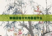 新版征信十大内容是什么