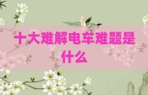 十大难解电车难题是什么