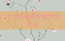 十大名星菩萨名字叫什么
