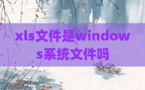 xls文件是windows系统文件吗
