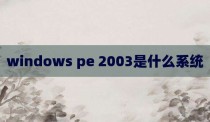 windows pe 2003是什么系统