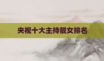 央视十大主持靓女排名