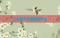 二七的十大禁忌是什么