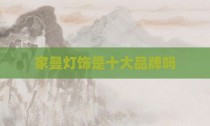 家曼灯饰是十大品牌吗