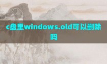 c盘里windows.old可以删除吗