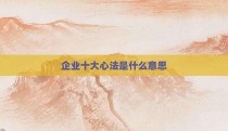 企业十大心法是什么意思