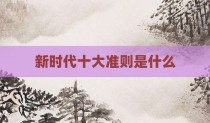 新时代十大准则是什么