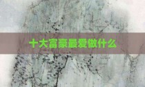 十大富豪最爱做什么