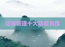 店铺管理十大功能包括