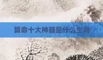 算命十大神器是什么生肖