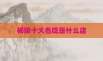 杨陵十大名吃是什么店