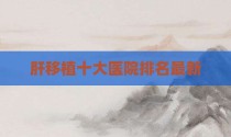 肝移植十大医院排名最新