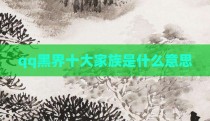 qq黑界十大家族是什么意思