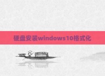 硬盘安装windows10格式化