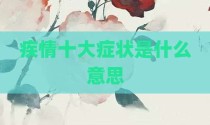 疾情十大症状是什么意思
