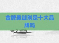 金牌美缝剂是十大品牌吗