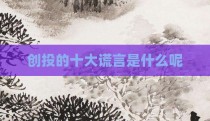 创投的十大谎言是什么呢