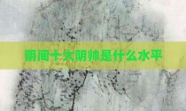 阴间十大阴帅是什么水平