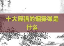 十大最强的烟雾弹是什么