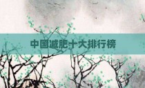中国减肥十大排行榜
