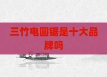 三竹电圆锯是十大品牌吗