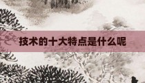 技术的十大特点是什么呢