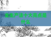 全生产法十大亮点是什么