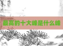 最高的十大峰是什么峰