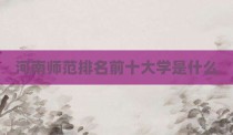 河南师范排名前十大学是什么