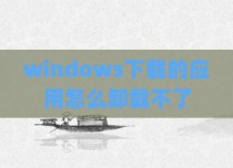 windows下载的应用怎么卸载不了
