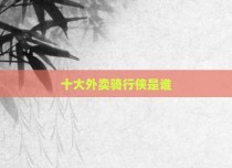 十大外卖骑行侠是谁