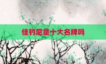 佳钓尼是十大名牌吗