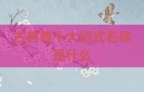 古典舞十大招式名称是什么