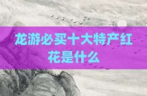 龙游必买十大特产红花是什么