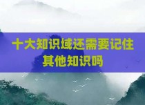 十大知识域还需要记住其他知识吗