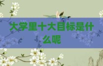 大学里十大目标是什么呢