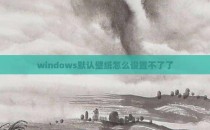 windows默认壁纸怎么设置不了了