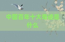 中国百年十大奇迹是什么