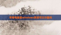 苹果电脑装windows系统可以分盘吗